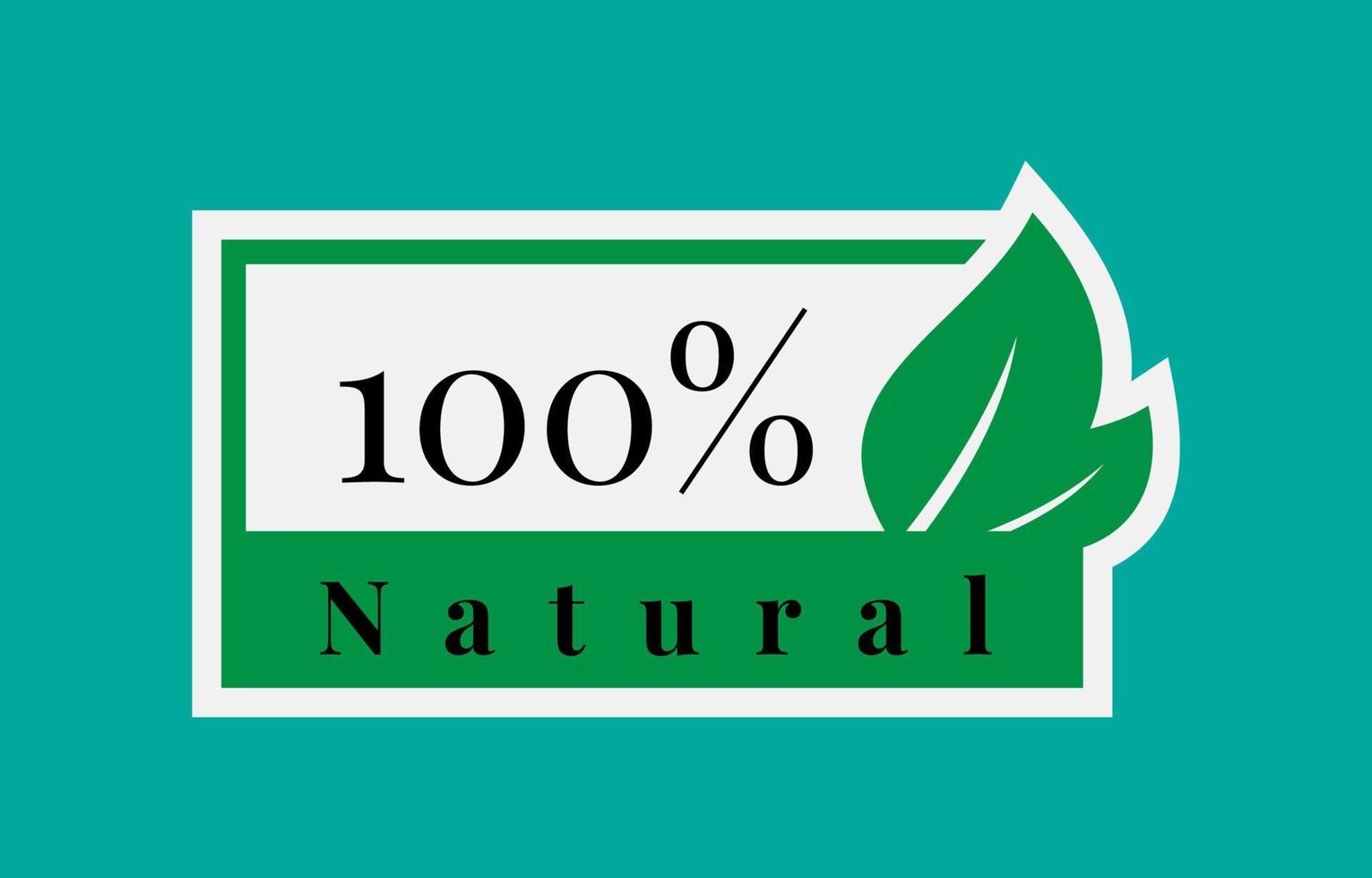 100 procent naturlig vektor märka design element