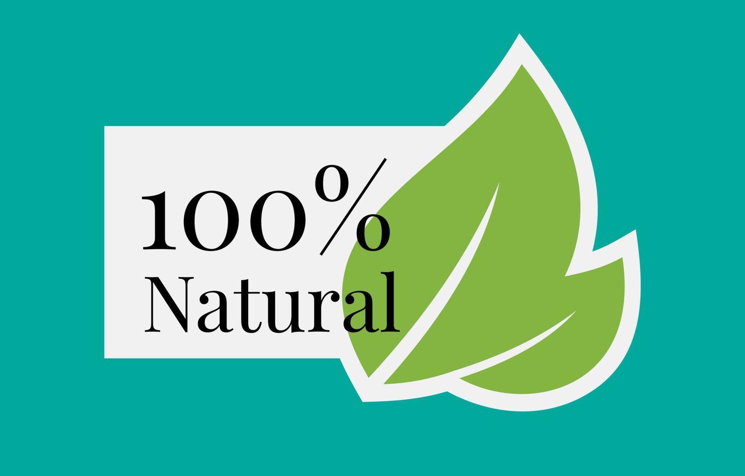 100 procent naturlig vektor märka design element