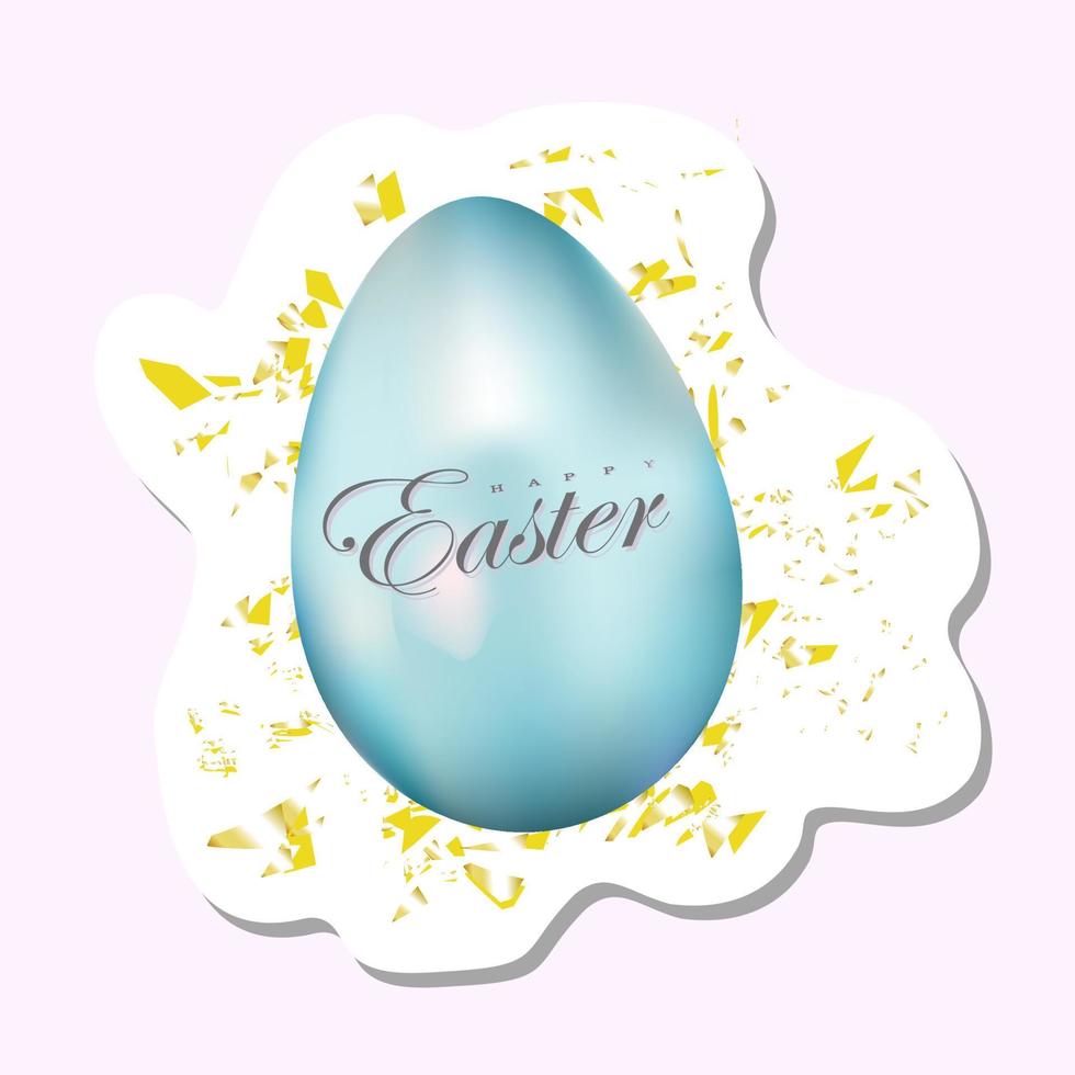 Ostern Ei Aufkleber. Blau Ostern Ei. glücklich Ostern Aufkleber. vektor