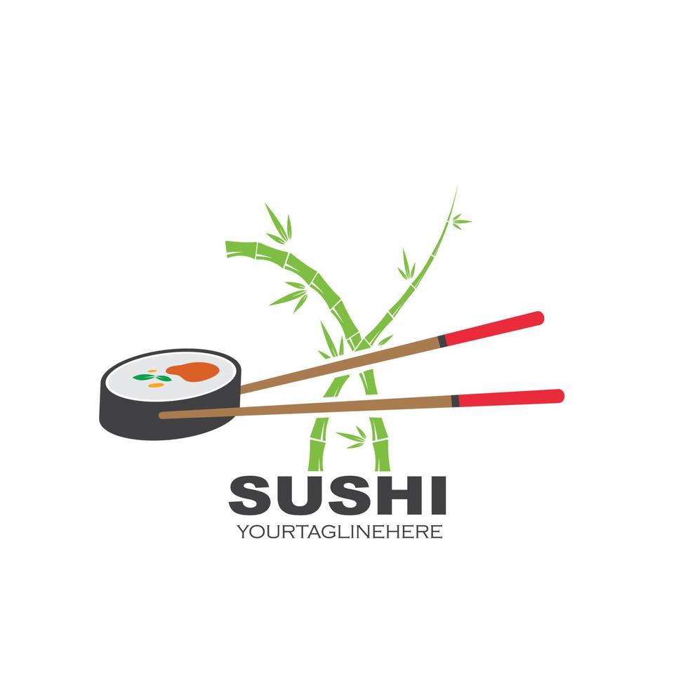 Sushi Vektor Symbol Etikette Illustration Design