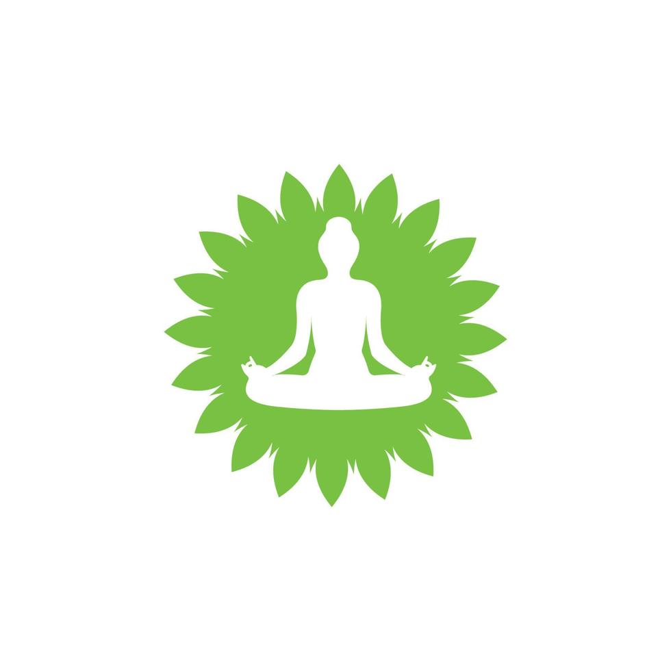 meditation logotyp mall vektor ikon