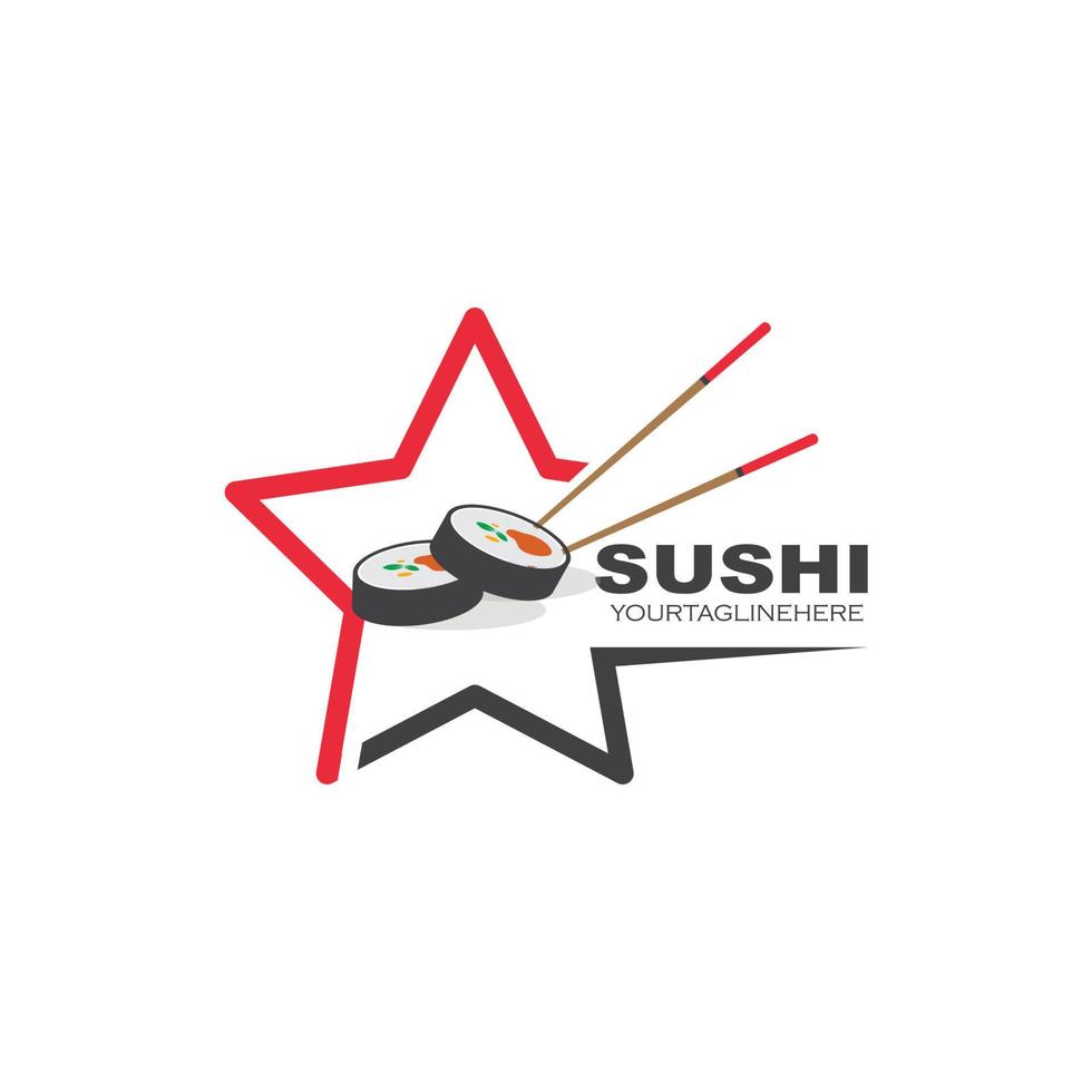 Sushi Vektor Symbol Etikette Illustration Design