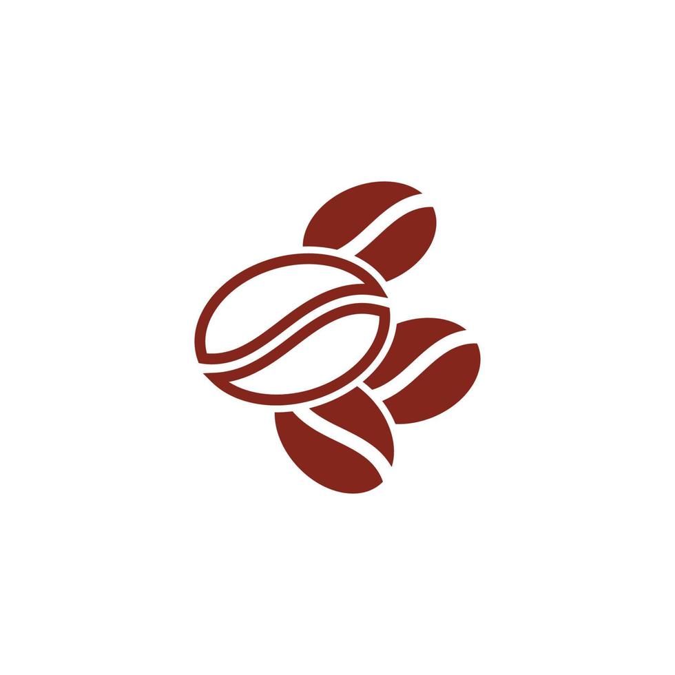 kaffebönor logotyp mall vektor ikon