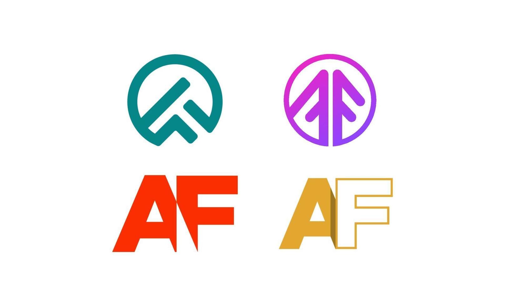 initial af af logo set mall design vektor