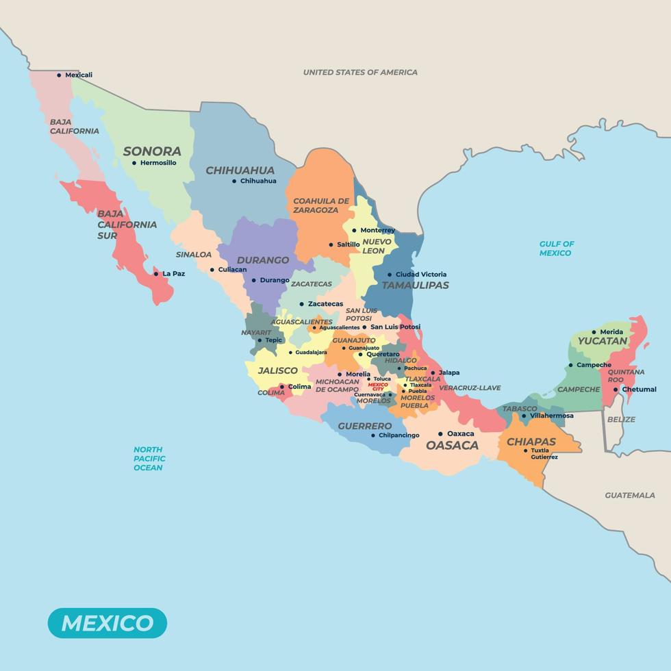 Land Karte Mexiko Hintergrund Illustration vektor
