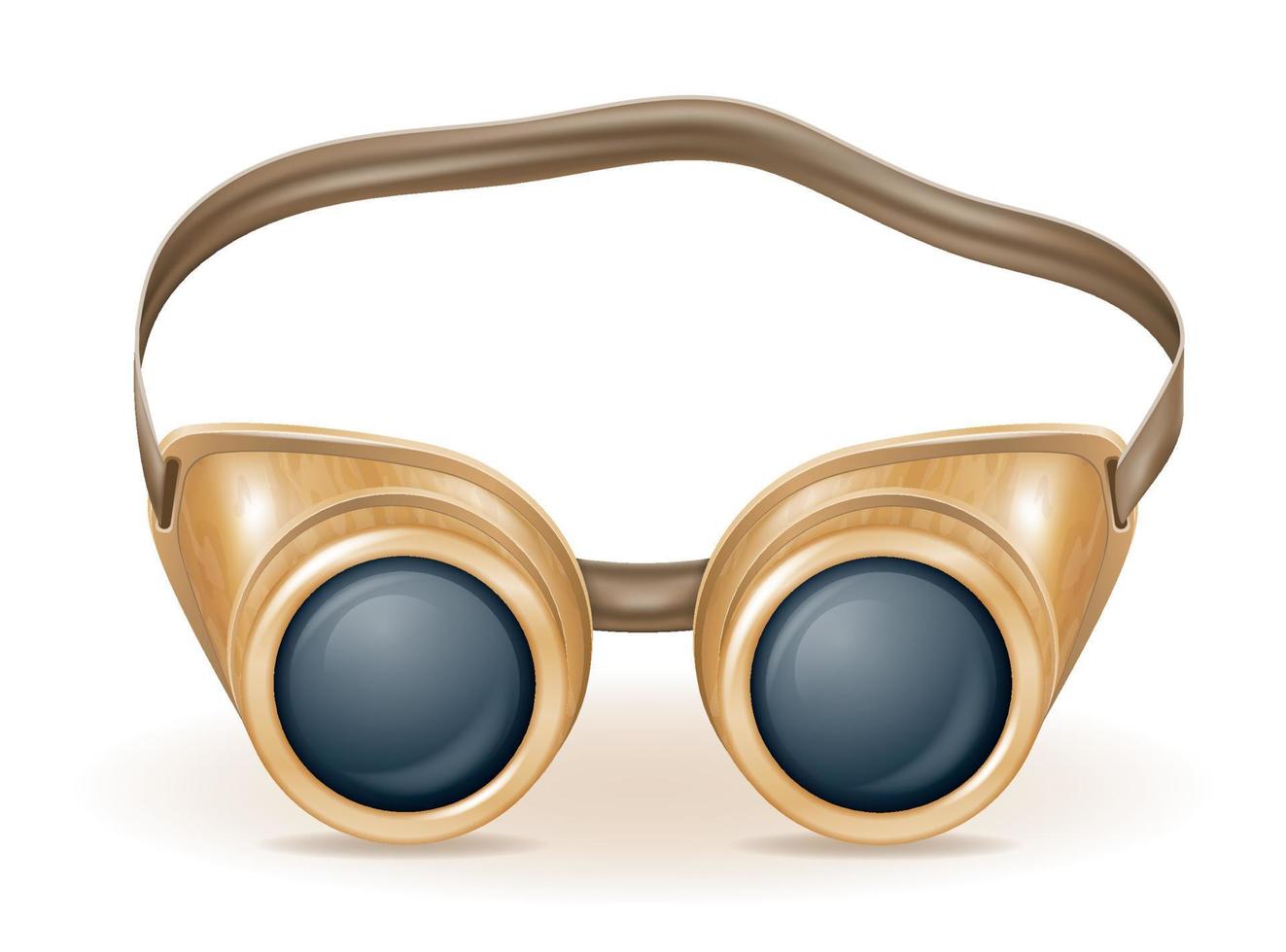 retro Steampunk Stil Brille Vektor Illustration isoliert auf Weiß Hintergrund