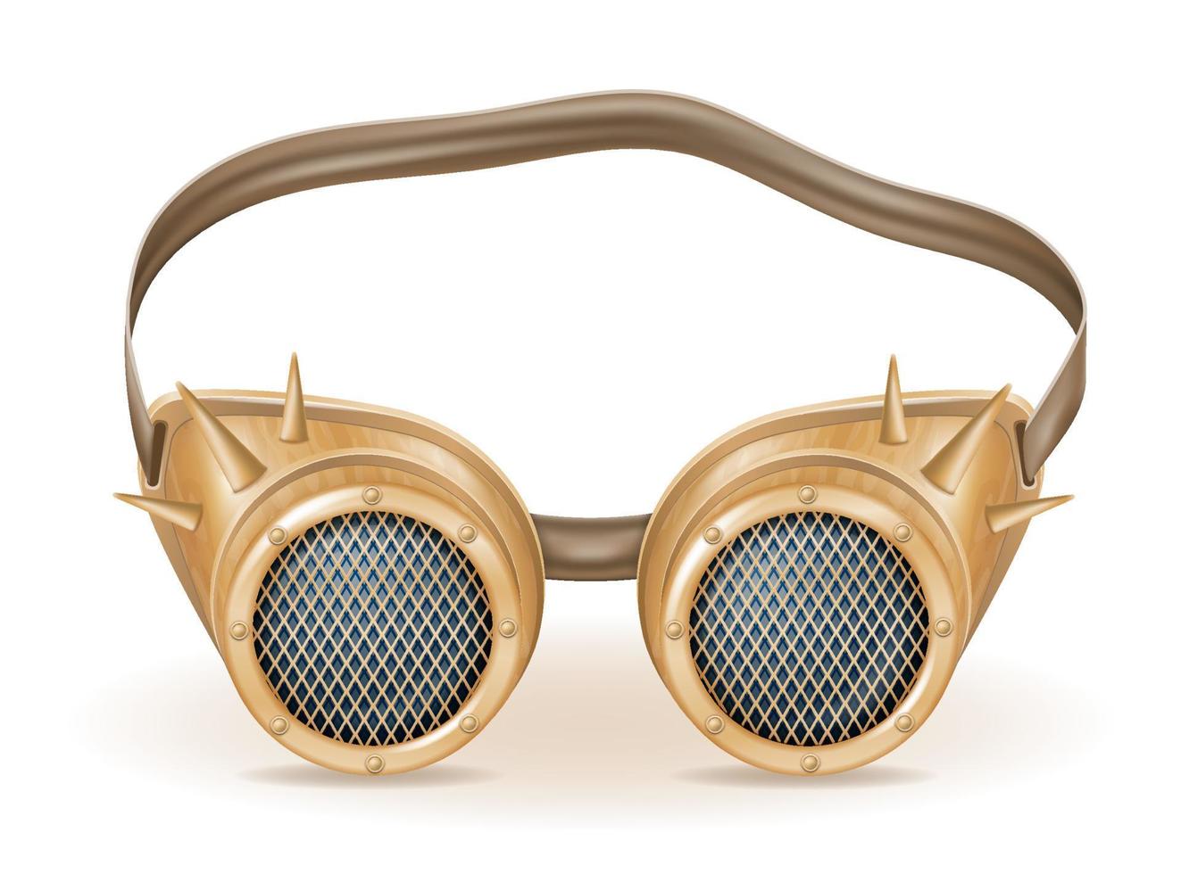 retro Steampunk Stil Brille Vektor Illustration isoliert auf Weiß Hintergrund