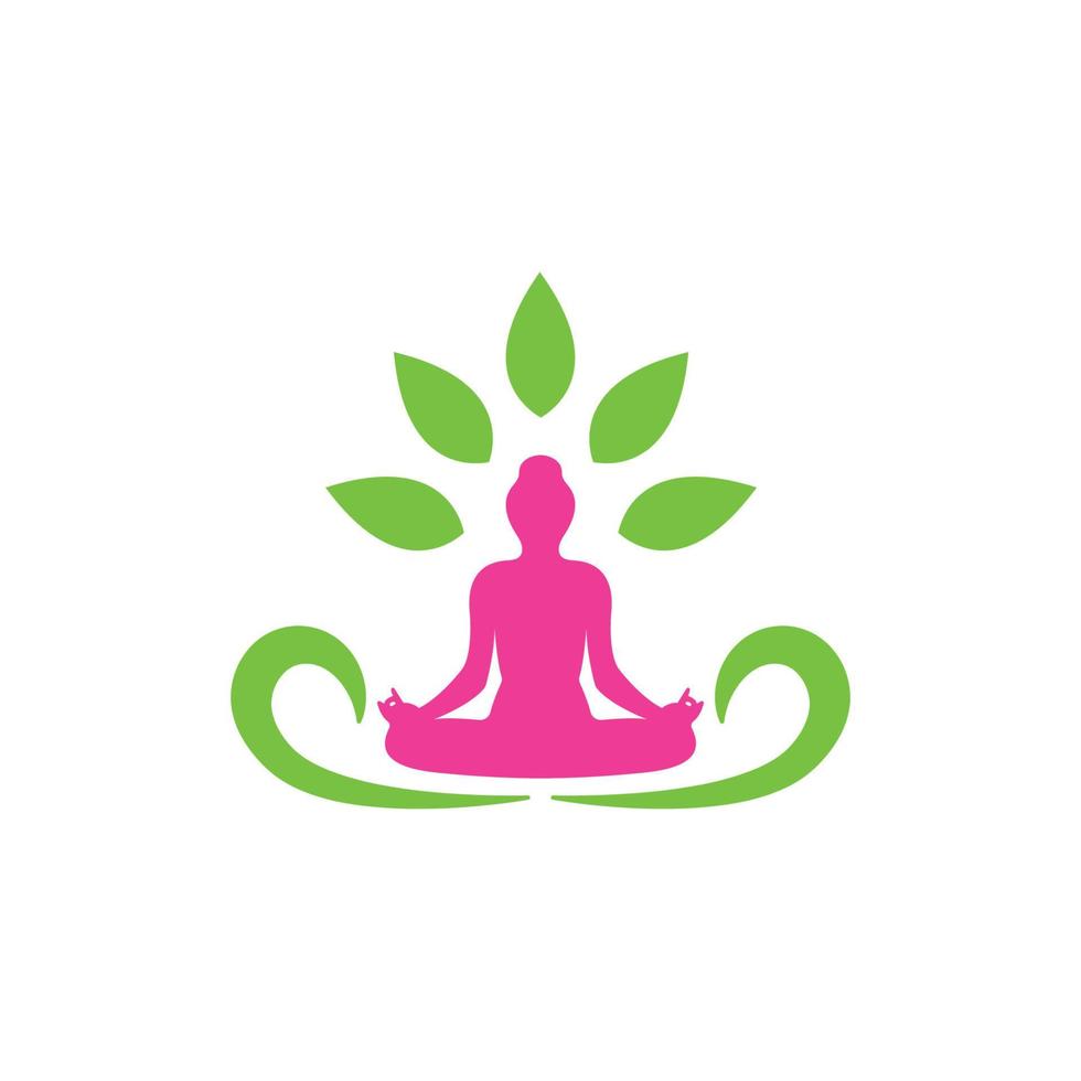 meditation logotyp mall vektor ikon