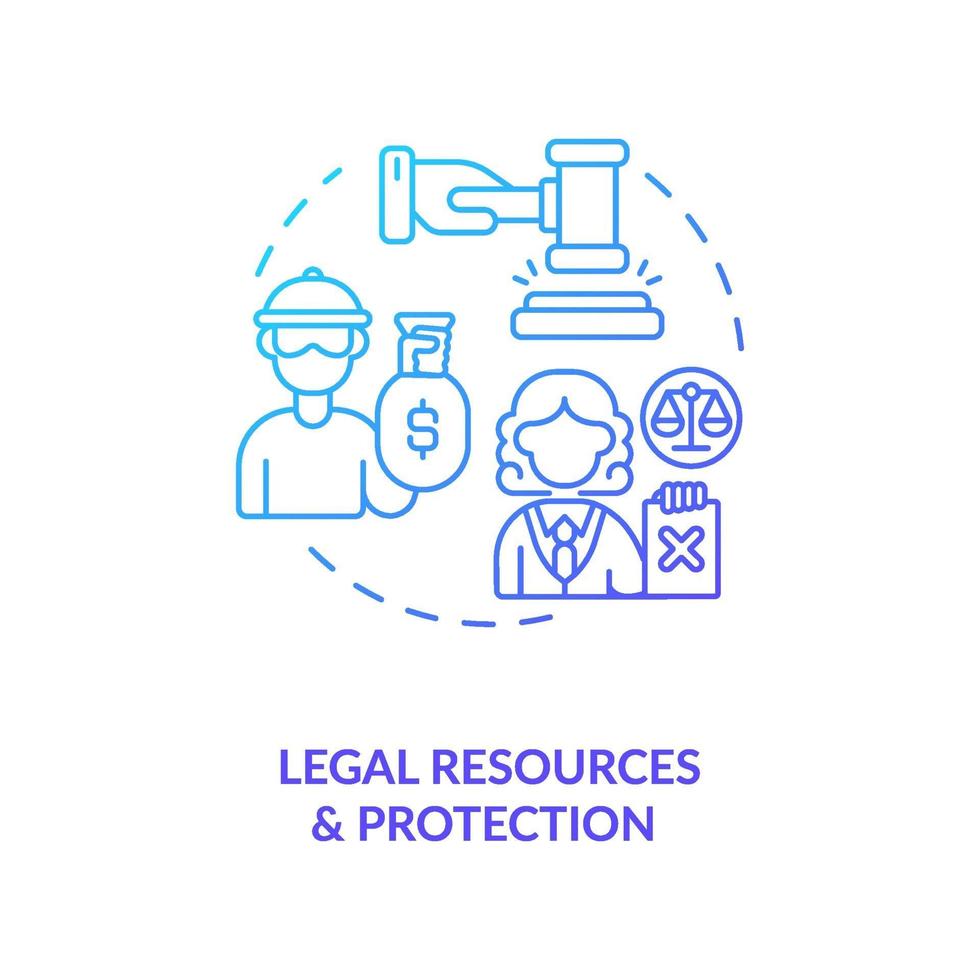 juridiska resurser och skydd koncept ikon vektor