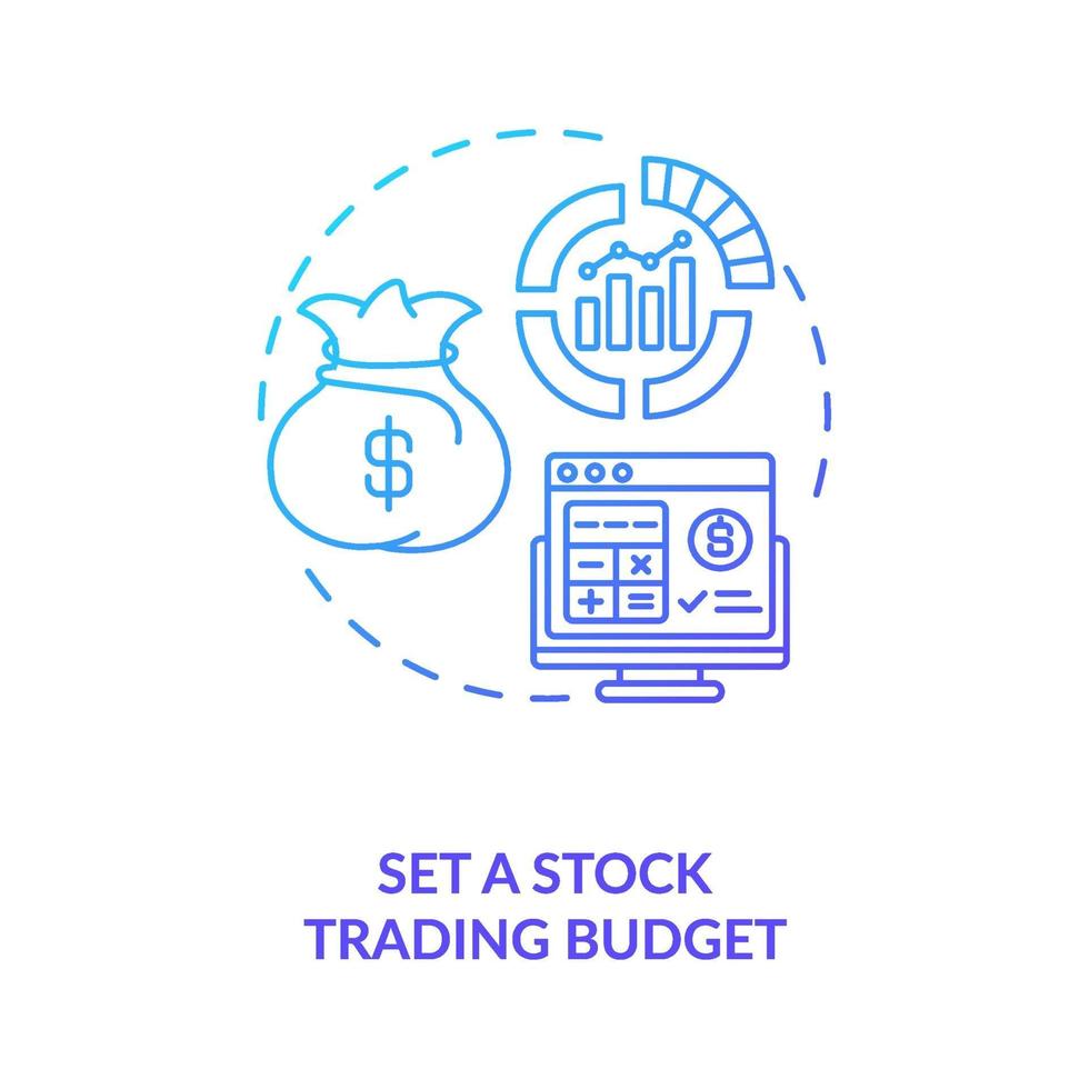inställning ikon för aktiehandel budget koncept vektor