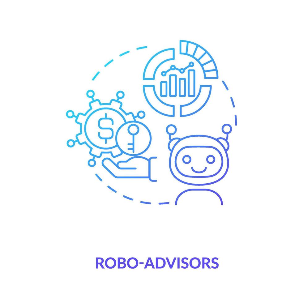 robo-rådgivare konceptikon vektor