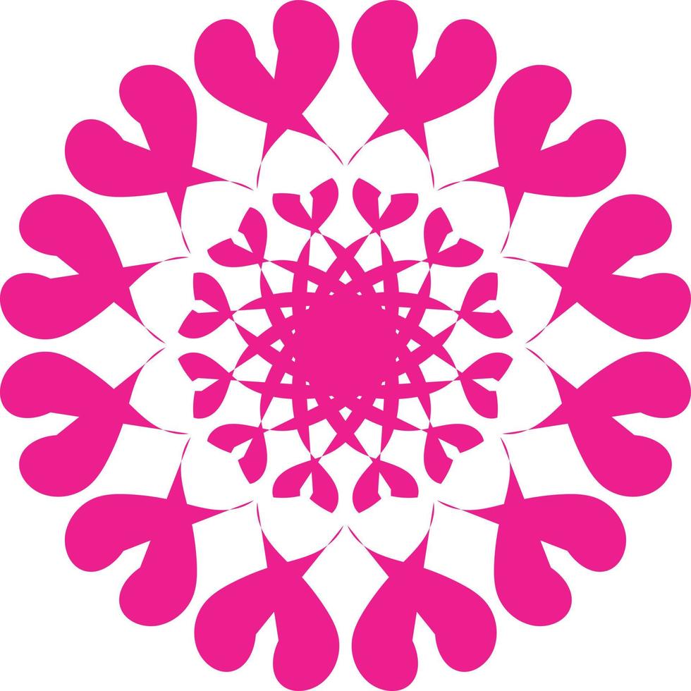 rosa Färg mandala blommig design vektor