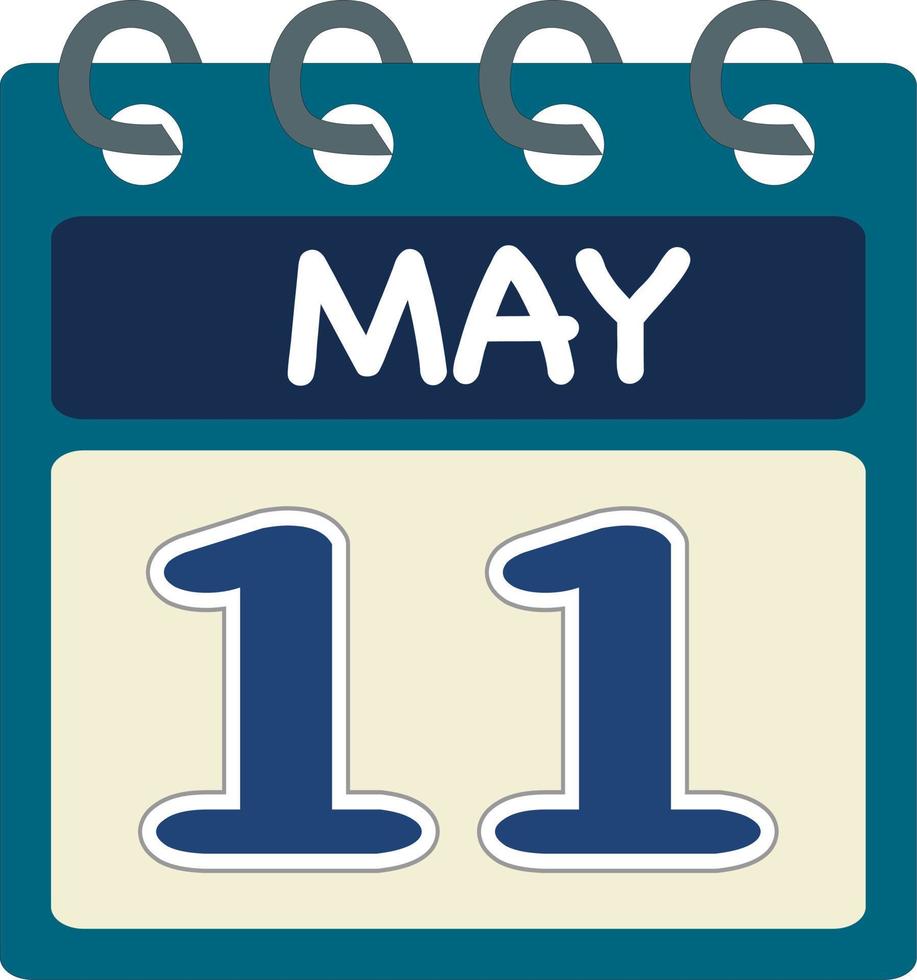 eben Symbol Kalender 11 von dürfen. Datum, Tag und Monat. Vektor Illustration . Blau blaugrün Grün Farbe Banner. 11 dürfen. 11 .. von dürfen.