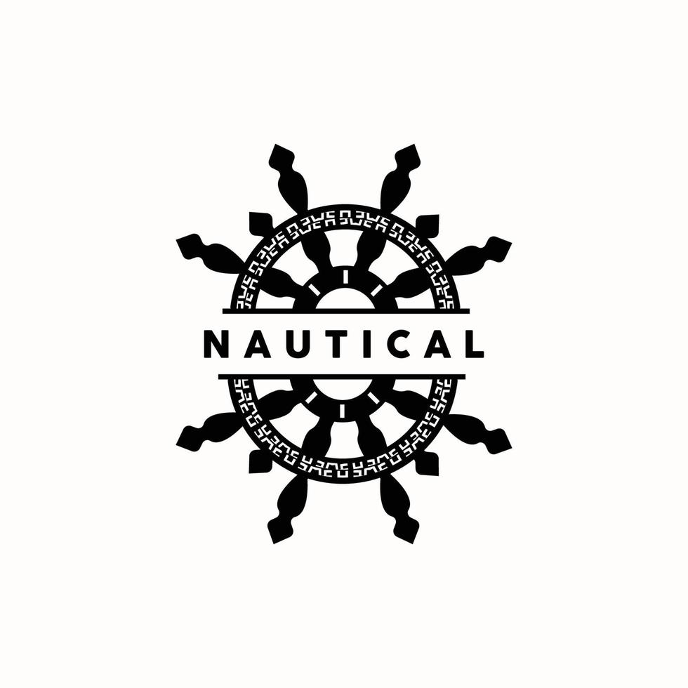 fartyg styrning logotyp, styrning hjul båt fartyg Yacht kompass vektor, elegant enkel minimalistisk design hav, segling vektor