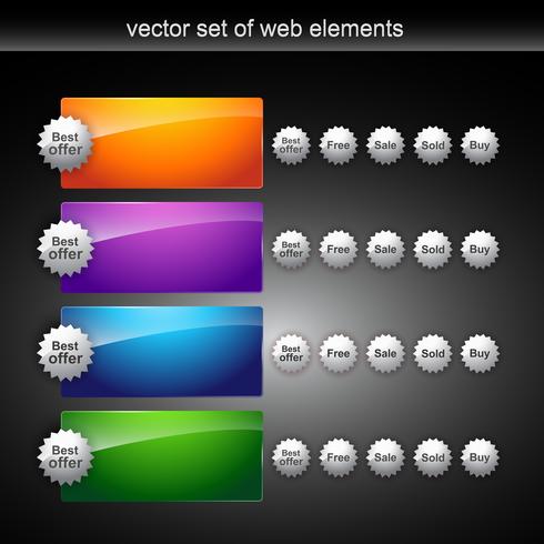 glänzende Webelemente vektor