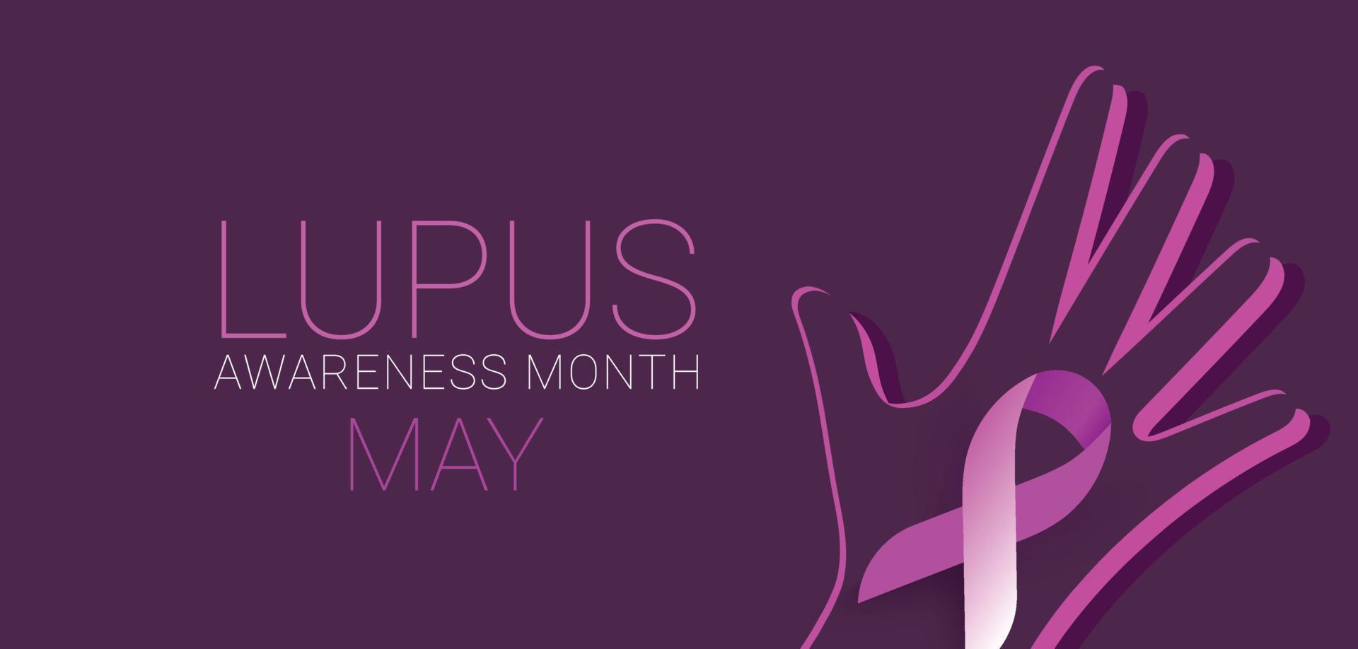 Lupus Bewusstsein Monat dürfen. Vorlage Hintergrund, Banner, Karte, Poster. Vektor Illustration.