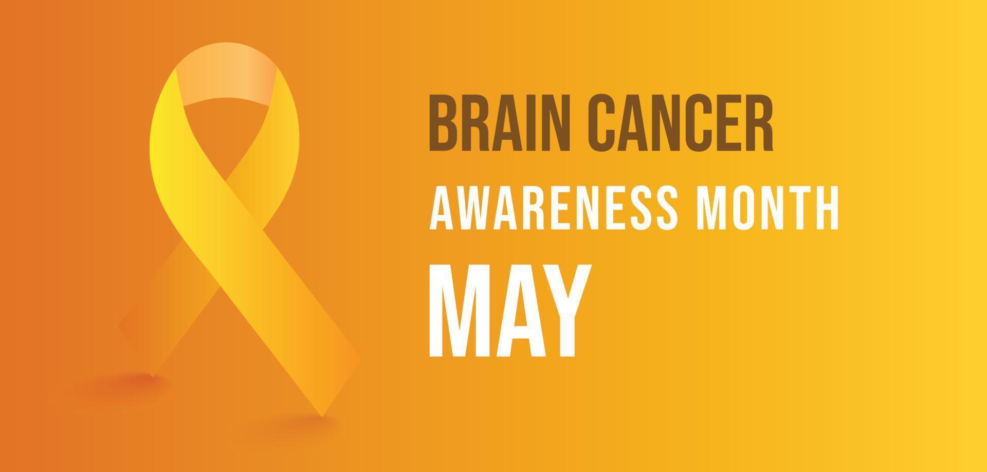 Gehirn Krebs Bewusstsein Monat dürfen. Vorlage Hintergrund, Banner, Karte, Poster. Vektor Illustration.