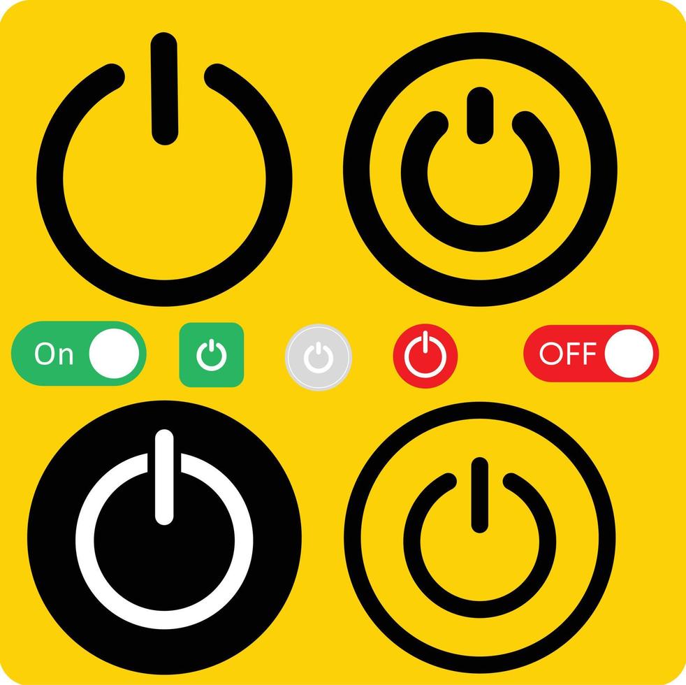 kraft knapp ikon kraft på av knapp vektor kraft växla i 3d neumorf med sväng på av ikoner och Stäng ner symboler i neumorphism knappar