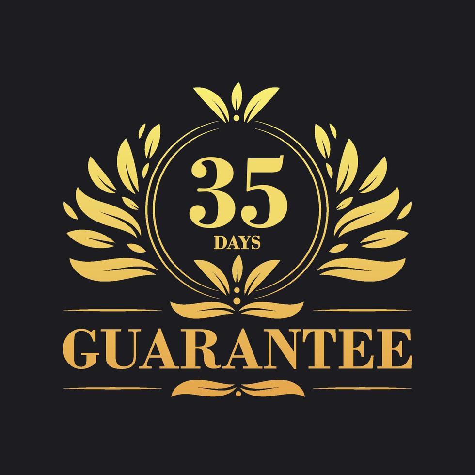 35 dagar garanti logotyp vektor, 35 dagar garanti tecken symbol vektor