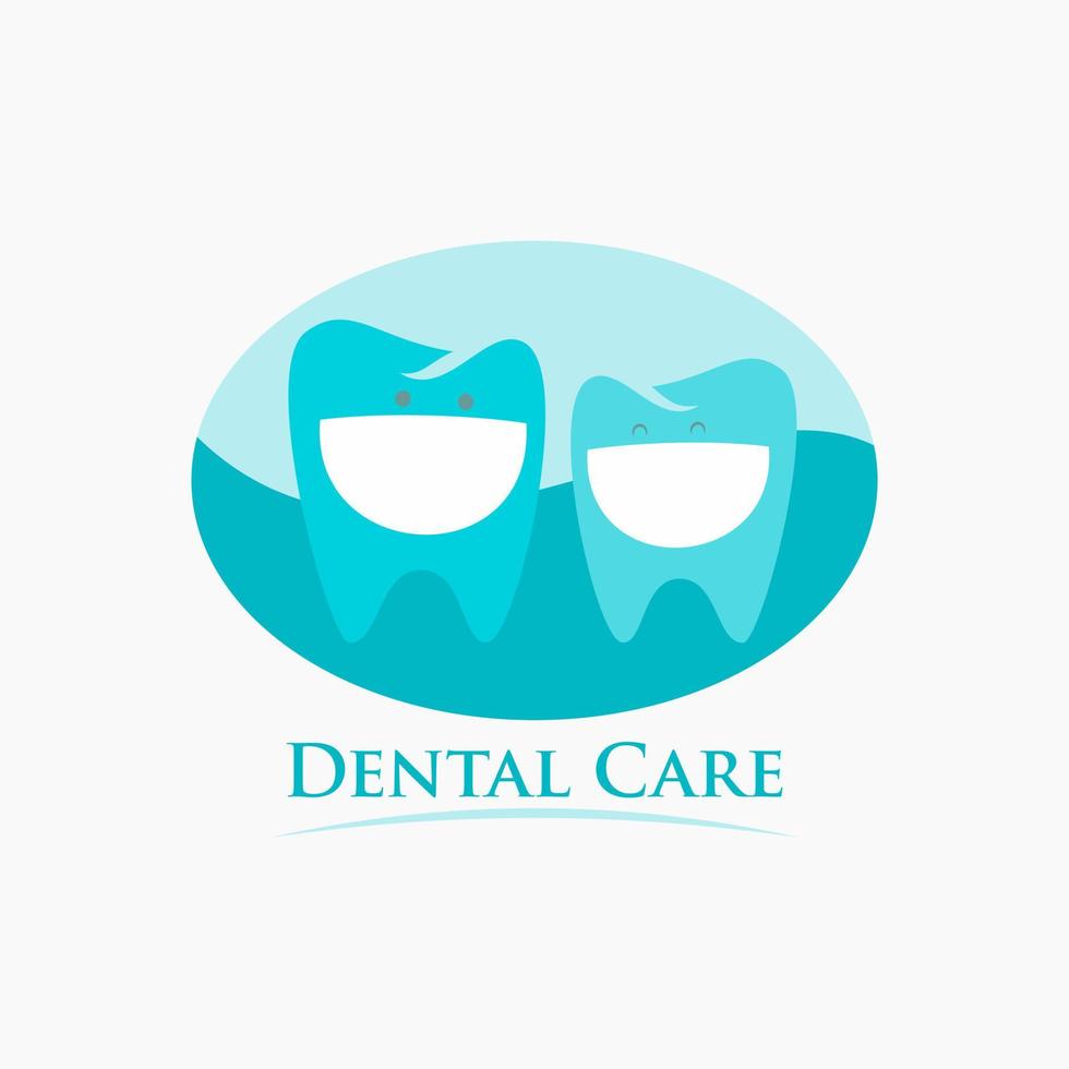 Zahnpflege Logo Vektor Linienstil und Visitenkarte