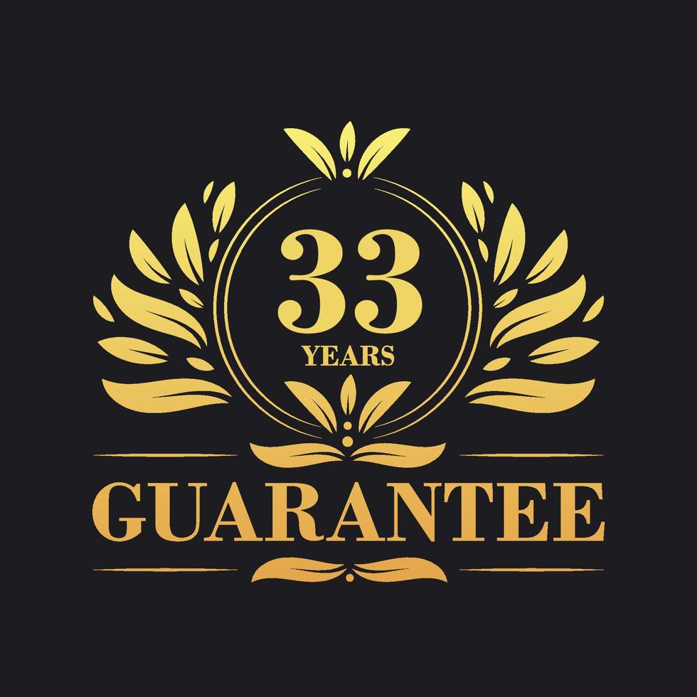 33 Jahre Garantie Logo Vektor, 33 Jahre Garantie Zeichen Symbol vektor