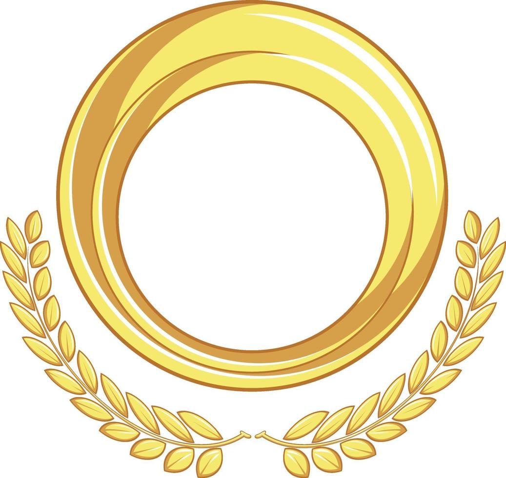 ram guld cirkel märke, laurel prydnad dekorativ vektorritning vektor