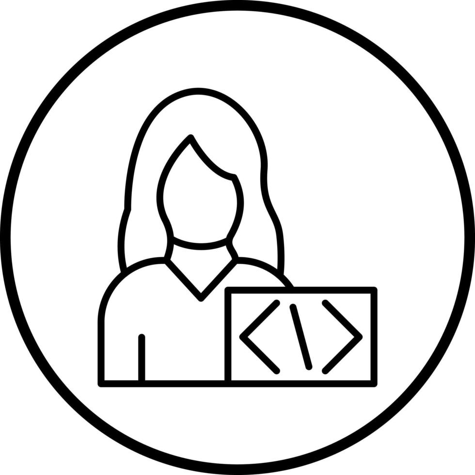 Vektor Design Codierer Frau Vektor Symbol Stil