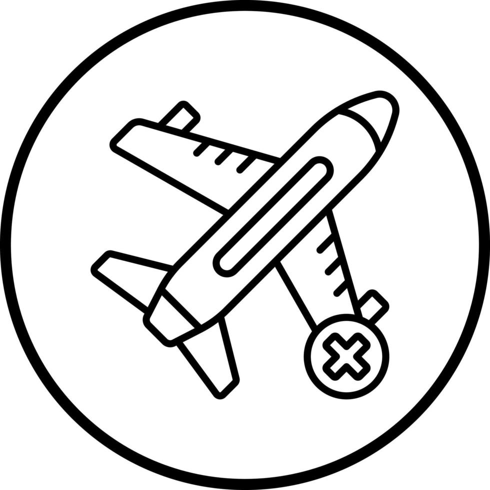 abgebrochen Flug Vektor Symbol Stil