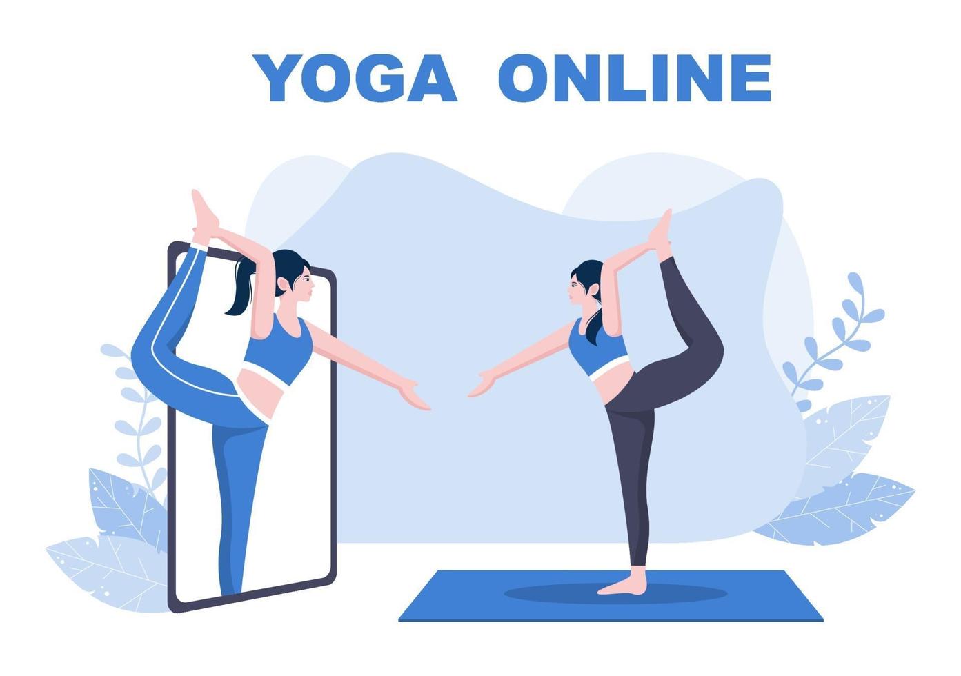 online lektioner, yoga och meditation klasser koncept vektor