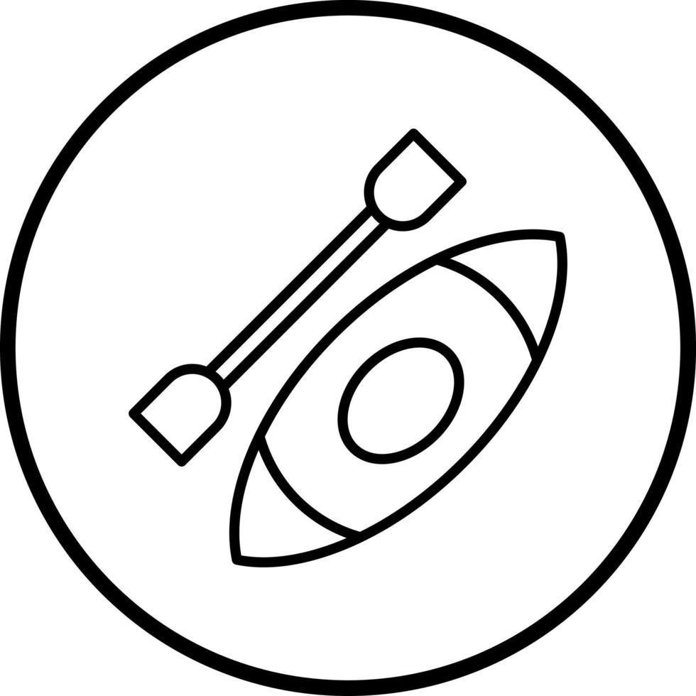 Kajakpaddling vektor ikon stil