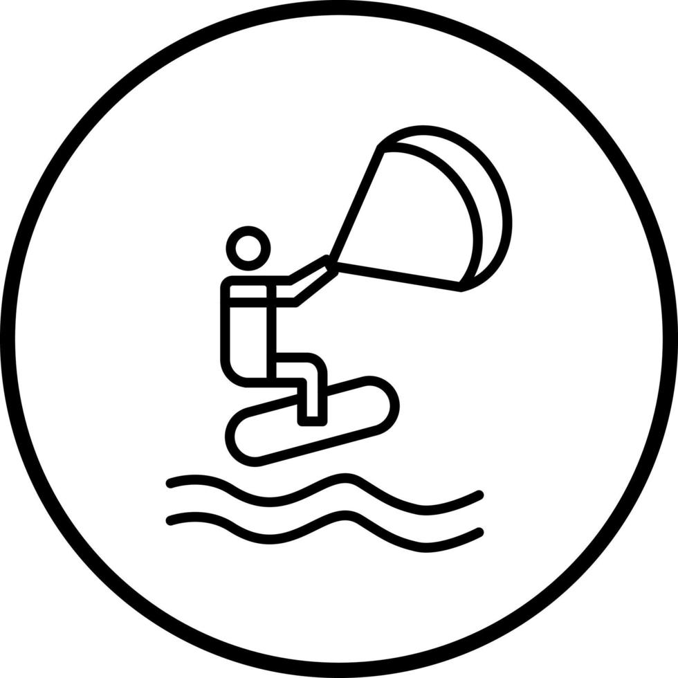 Kitesurfen Vektor Symbol Stil