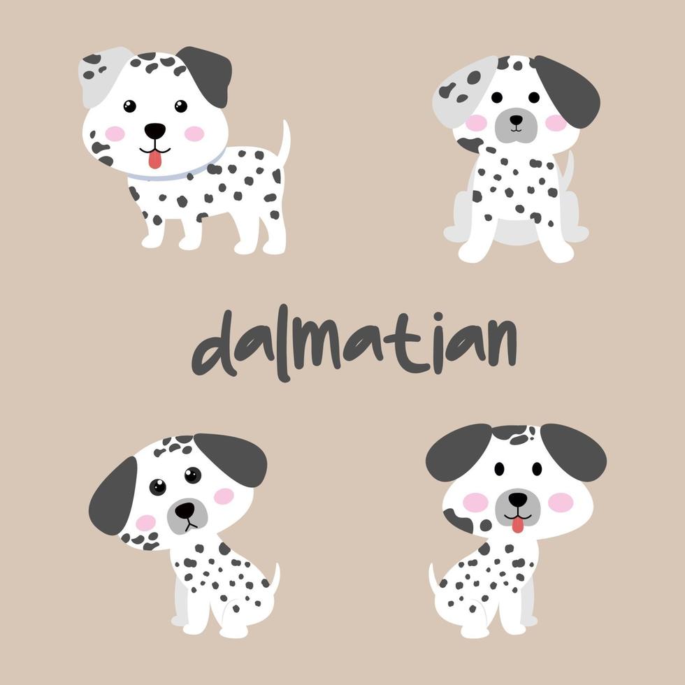 niedliches dalmatinisches Hundeset vektor