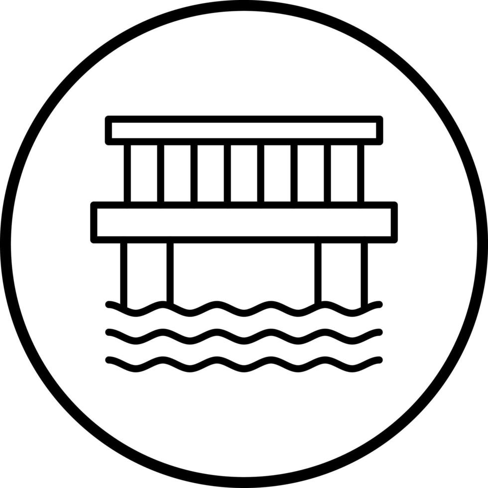vatten bro vektor ikon stil