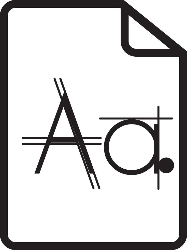 Zeilensymbol für Schriftart vektor