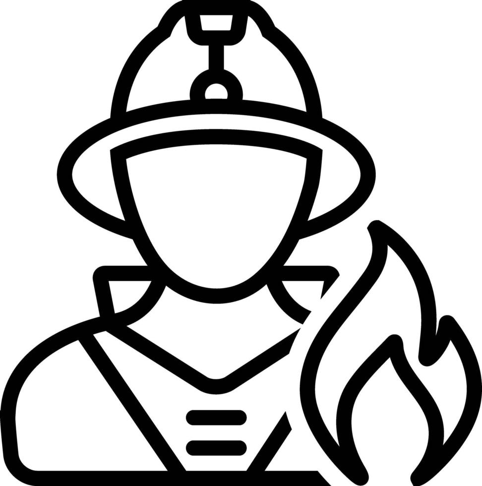 Liniensymbol für Feuerwehrmann vektor