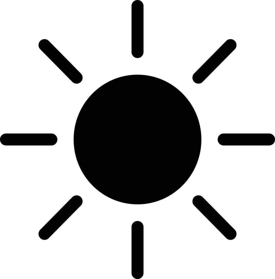 Sol ikon i svart . trendig vektor sommar symbol för hemsida design, webb knapp, mobil app.