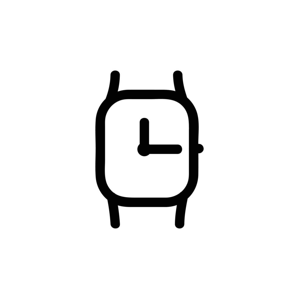 smart klocka app vektor ikon, översikt stil, isolerat på vit bakgrund.