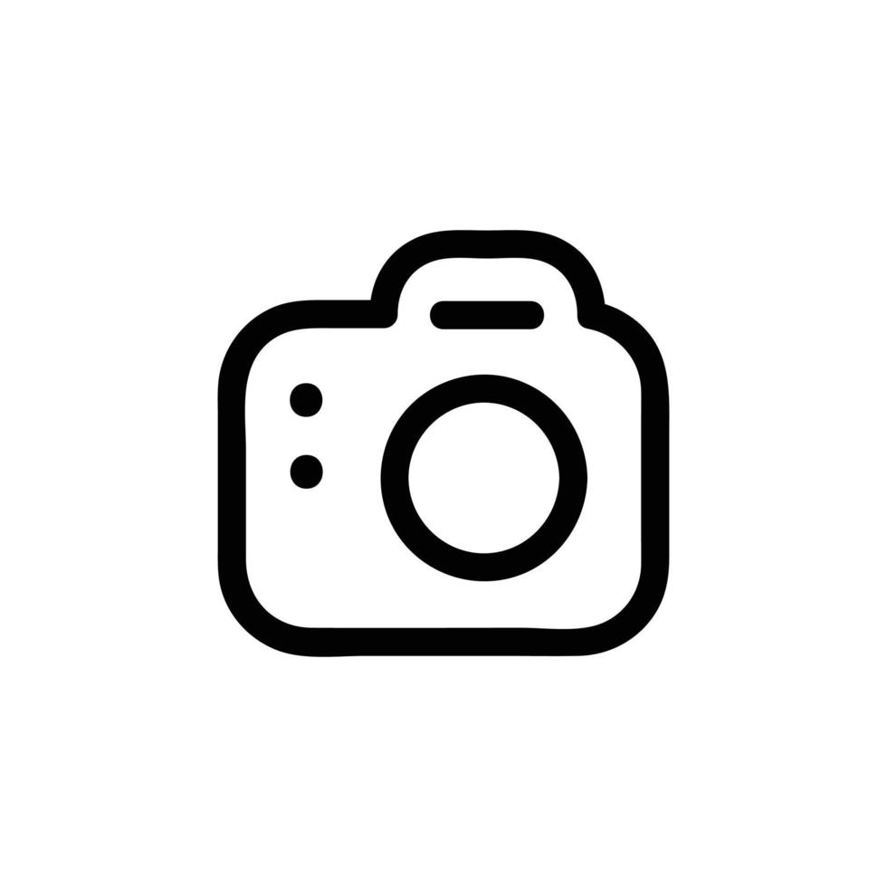 Kamera Vektor Symbol, Gliederung Stil, isoliert auf Weiß Hintergrund.