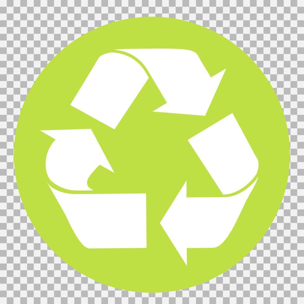 das Universal- Recycling Symbol. International Symbol benutzt auf Verpackung zu erinnern Menschen zu entsorgen von es im ein Behälter stattdessen von Vermüllung. Vektor Illustration.