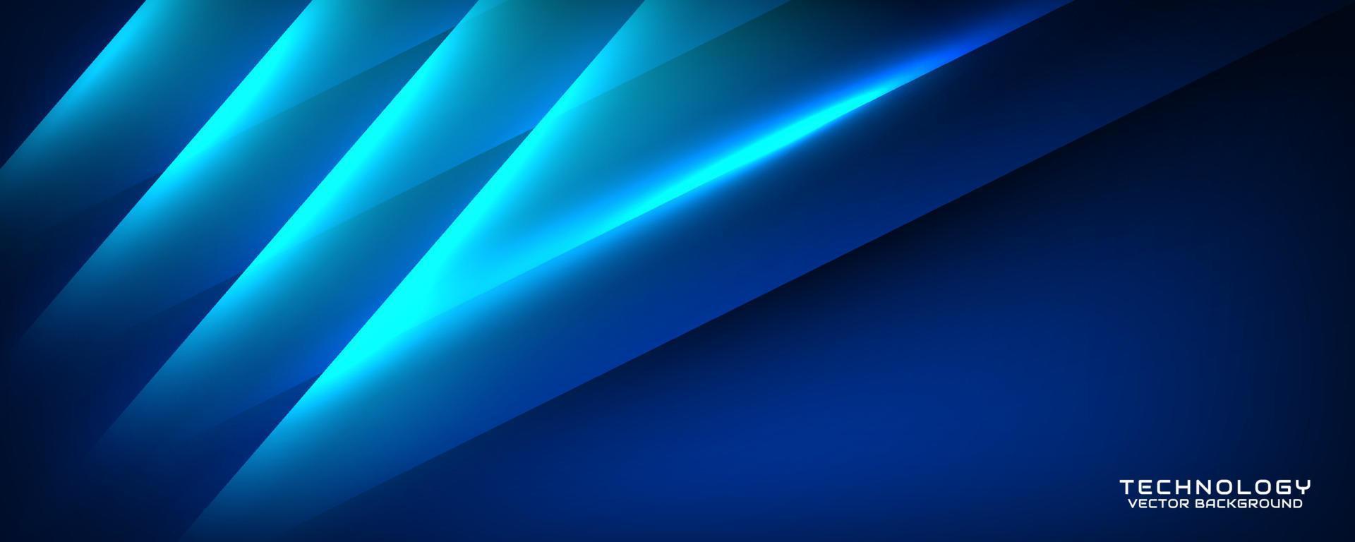3d blå techno abstrakt bakgrund överlappning lager på mörk Plats med ljus linje effekt dekoration. modern grafisk design element Skära ut stil begrepp för baner, flygblad, kort, eller broschyr omslag vektor