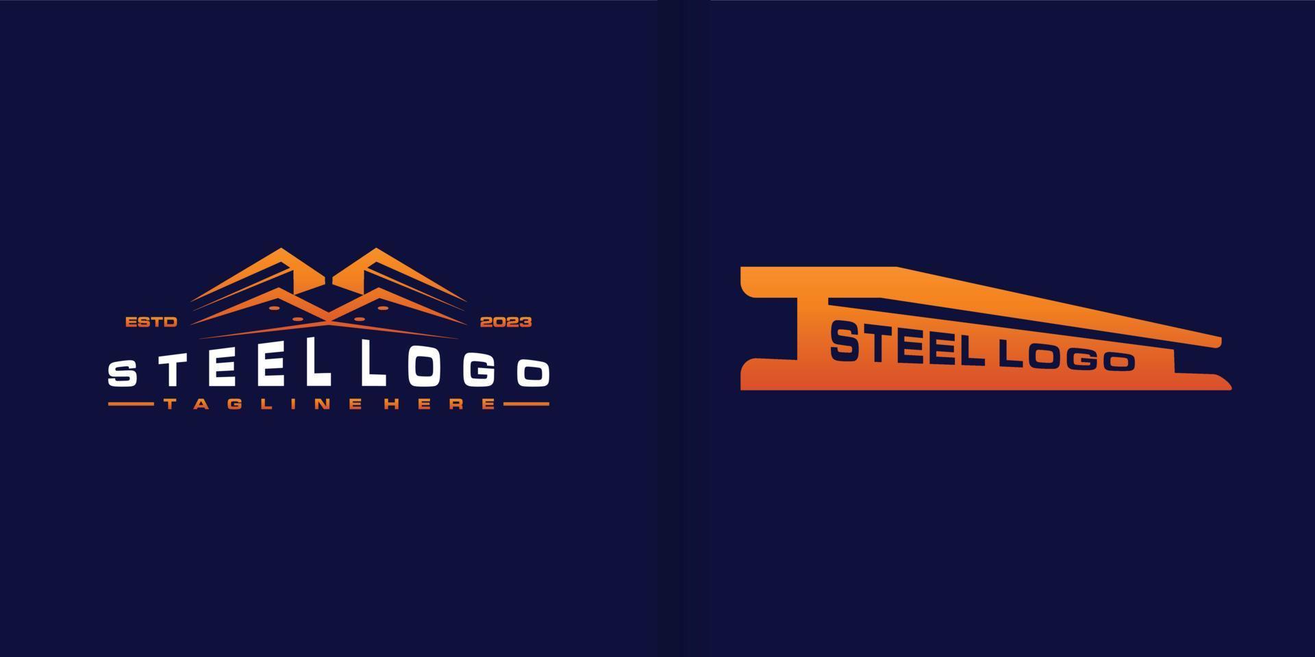 Stahl, Metall, Eisen Logo Illustration Vektor Sammlung perfekt zum Ihre Geschäft Unternehmen