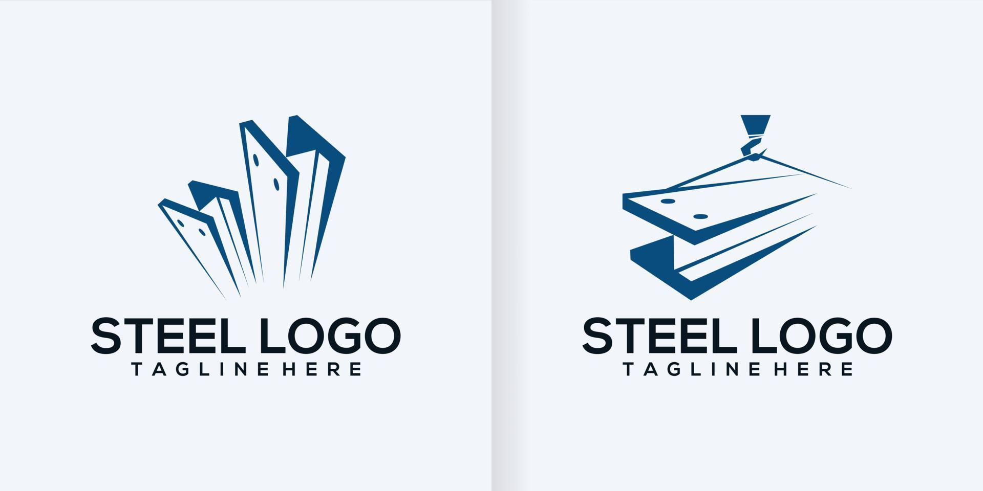 stål tillverkning logotyp vektor samling eller konstruktion logotyp illustration vektor samling