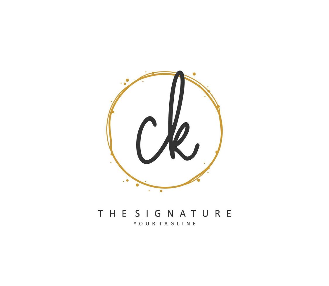 c k ck Initiale Brief Handschrift und Unterschrift Logo. ein Konzept Handschrift Initiale Logo mit Vorlage Element. vektor