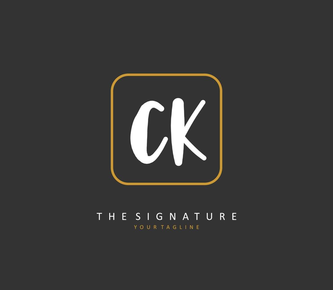 c k ck Initiale Brief Handschrift und Unterschrift Logo. ein Konzept Handschrift Initiale Logo mit Vorlage Element. vektor
