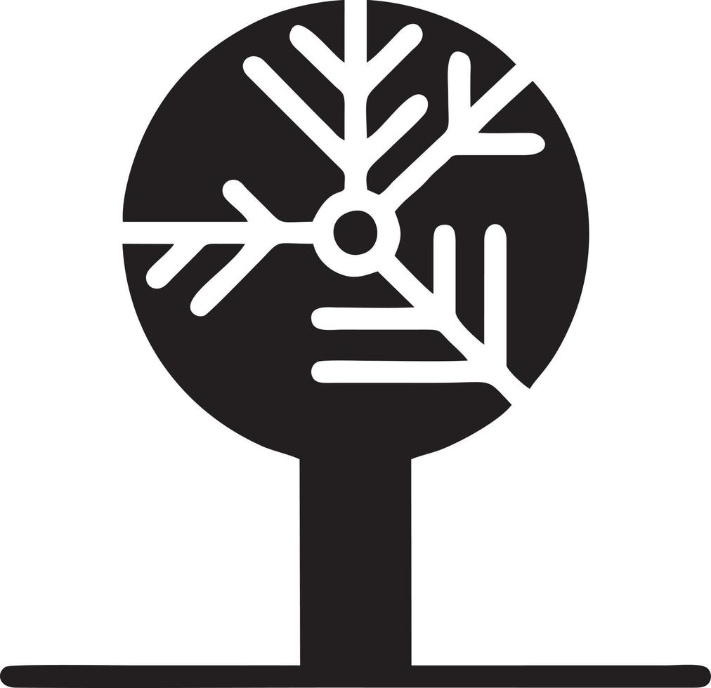 Baum Symbol Symbol Bild Vektor, Illustration von das Baum Botanik im schwarz Bild vektor