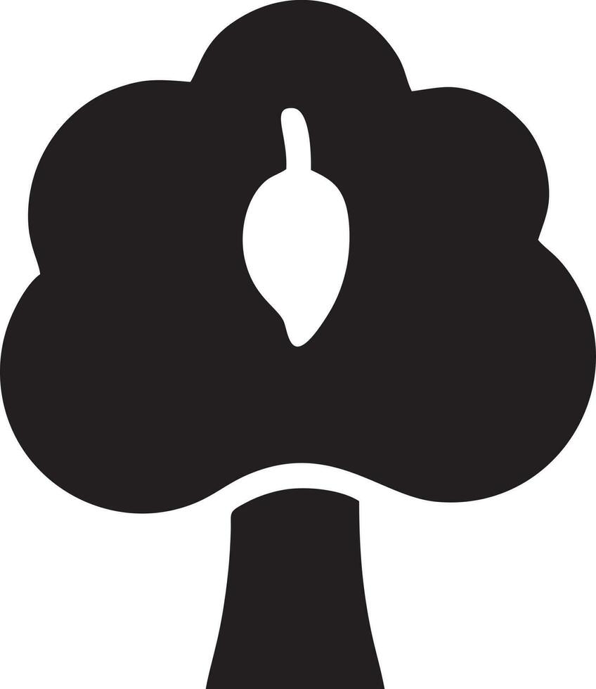 Baum Symbol Symbol Bild Vektor, Illustration von das Baum Botanik im schwarz Bild vektor