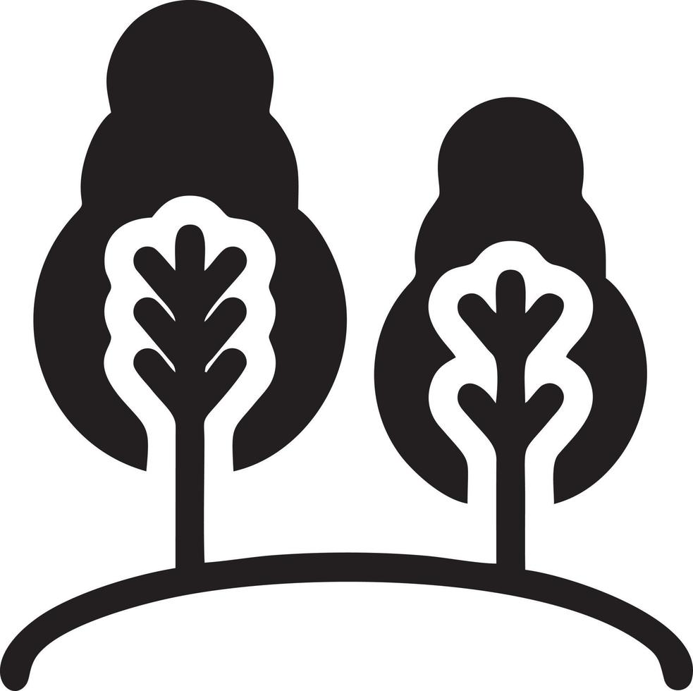 Baum Symbol Symbol Bild Vektor, Illustration von das Baum Botanik im schwarz Bild vektor