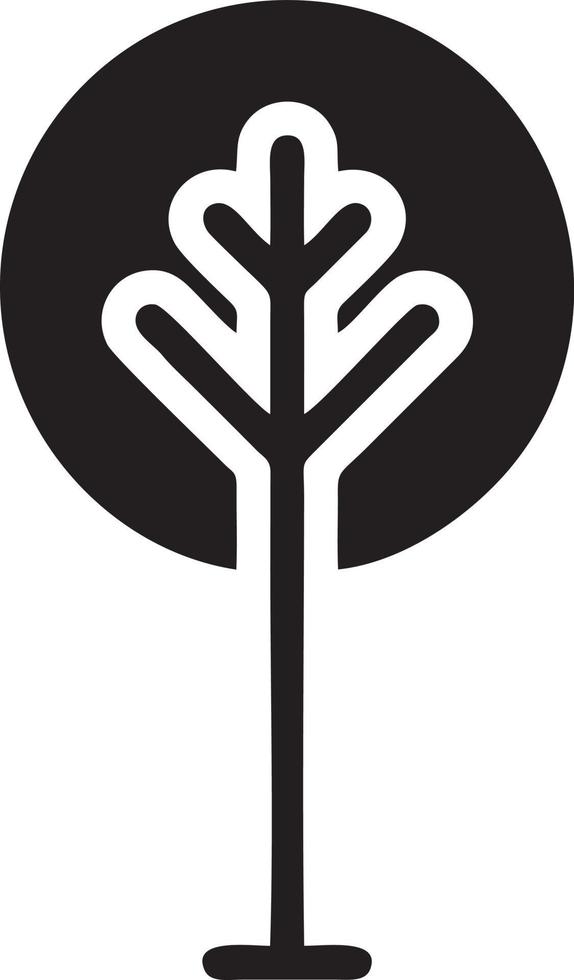 Baum Symbol Symbol Bild Vektor, Illustration von das Baum Botanik im schwarz Bild vektor