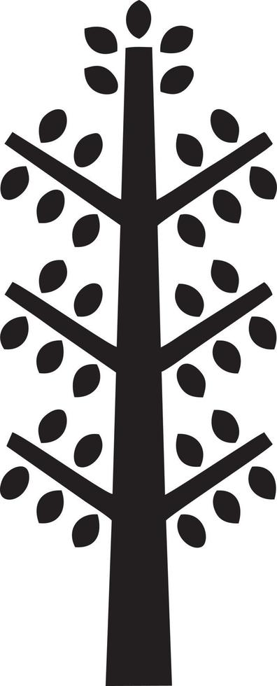 Baum Symbol Symbol Bild Vektor, Illustration von das Baum Botanik im schwarz Bild vektor