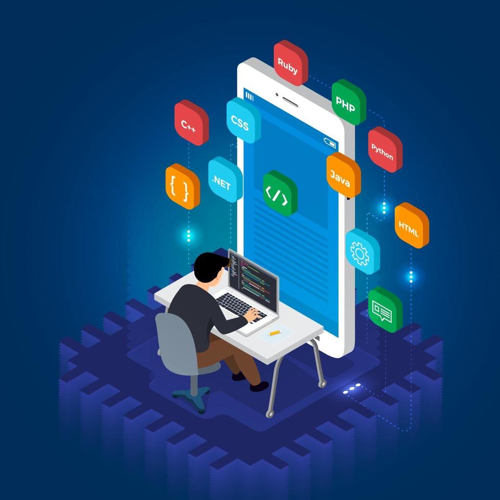 Programmierer mobile Anwendung vektor